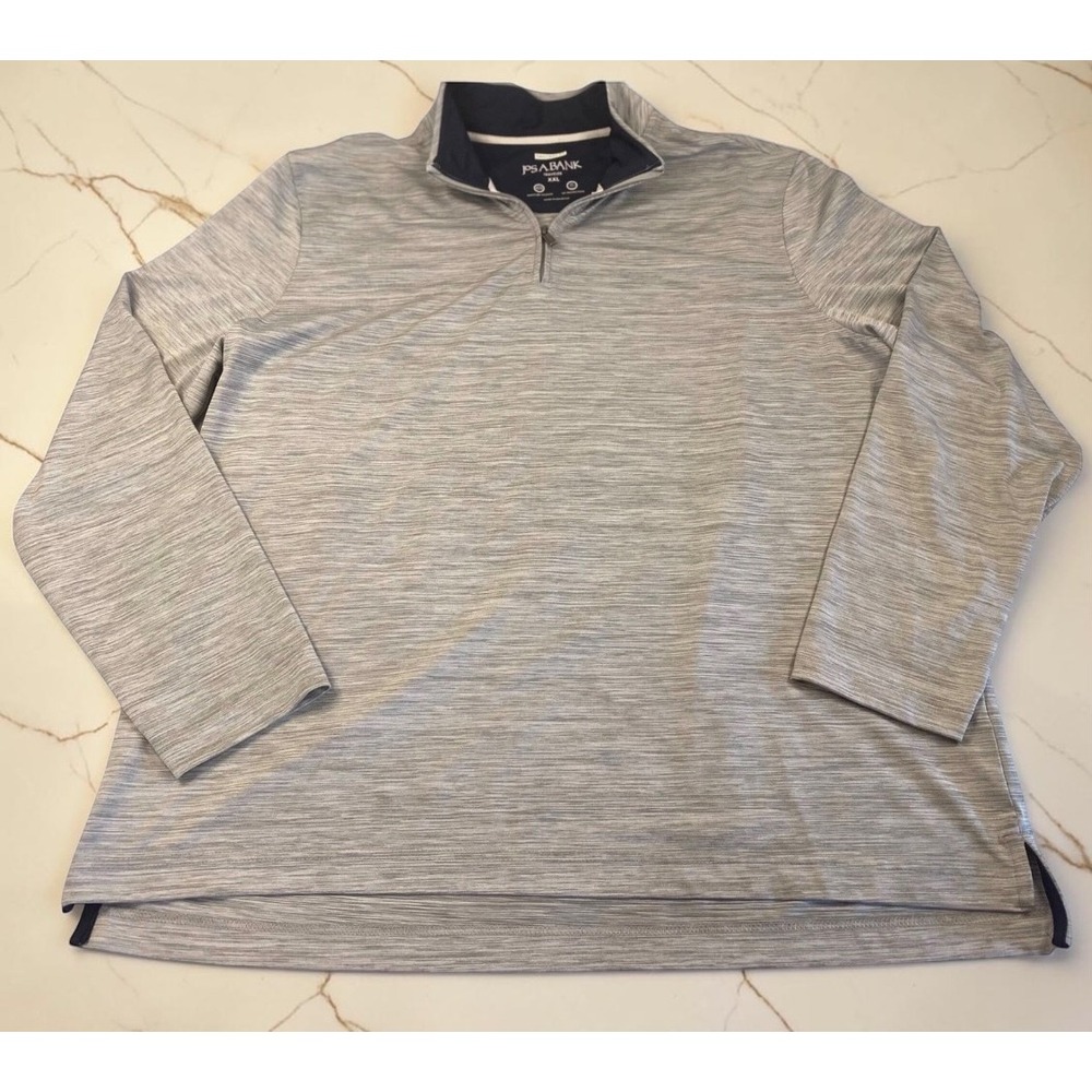 Jos‎ A Bank Traveler Mens XXL Gray Space Dye Quarter Zip Tailored Fit Pullover